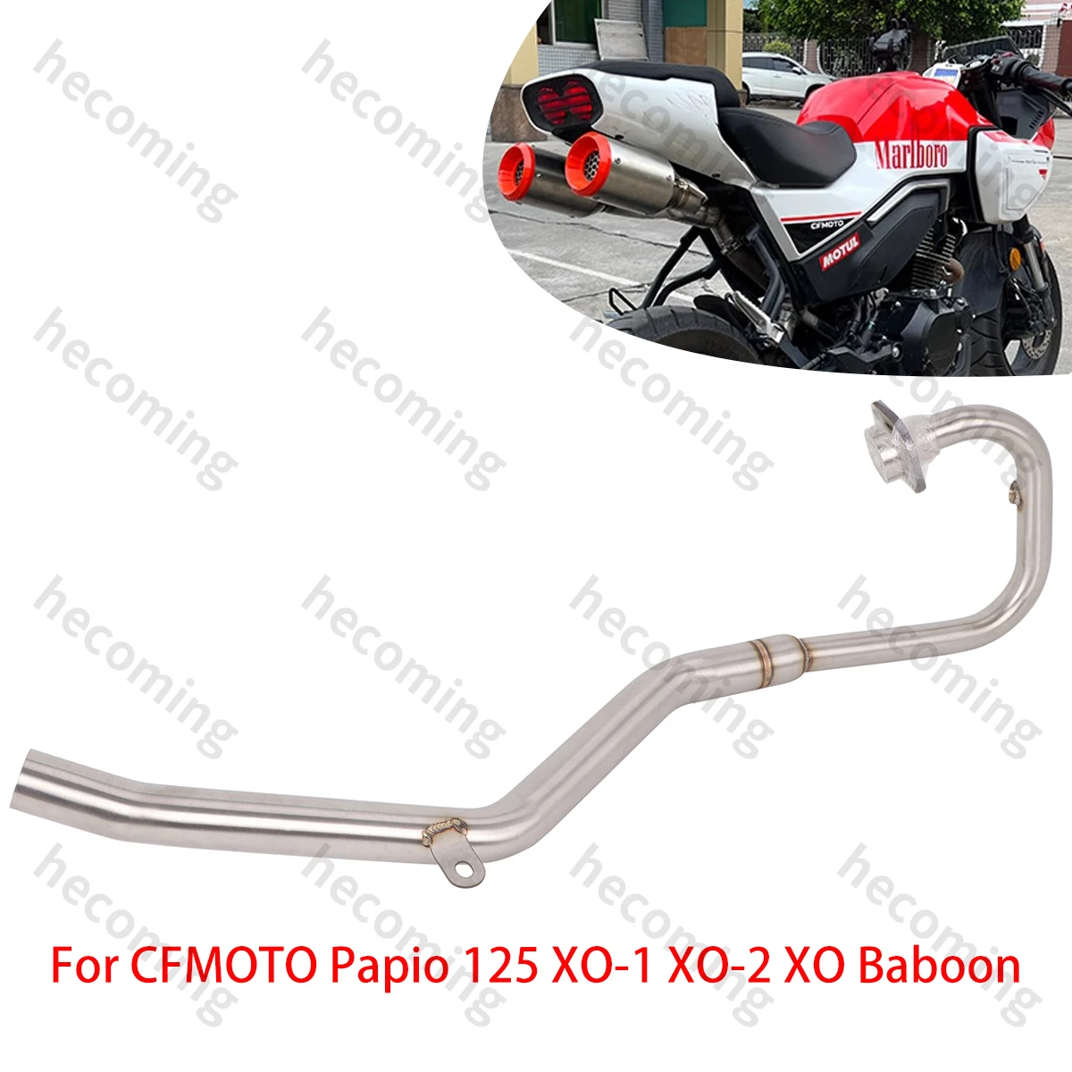 Slip On Muffler Header Pipe For CFMOTO Papio 125 XO-1 XO-2 XO Baboon 2023 2024 Exhaust Escape Modify Muffler Front Link Pipe