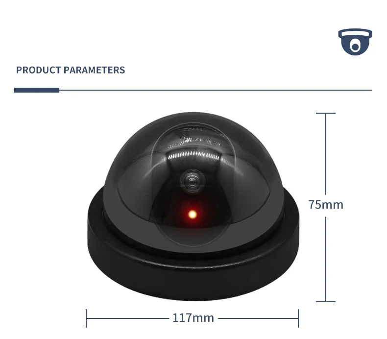 Neue rote blinkende LED-Licht schwarz/weiß Dummy Conch Kamera Home Office Überwachung Sicherheitssystem gefälschte CCTV Überwachungskamera – Detail 18