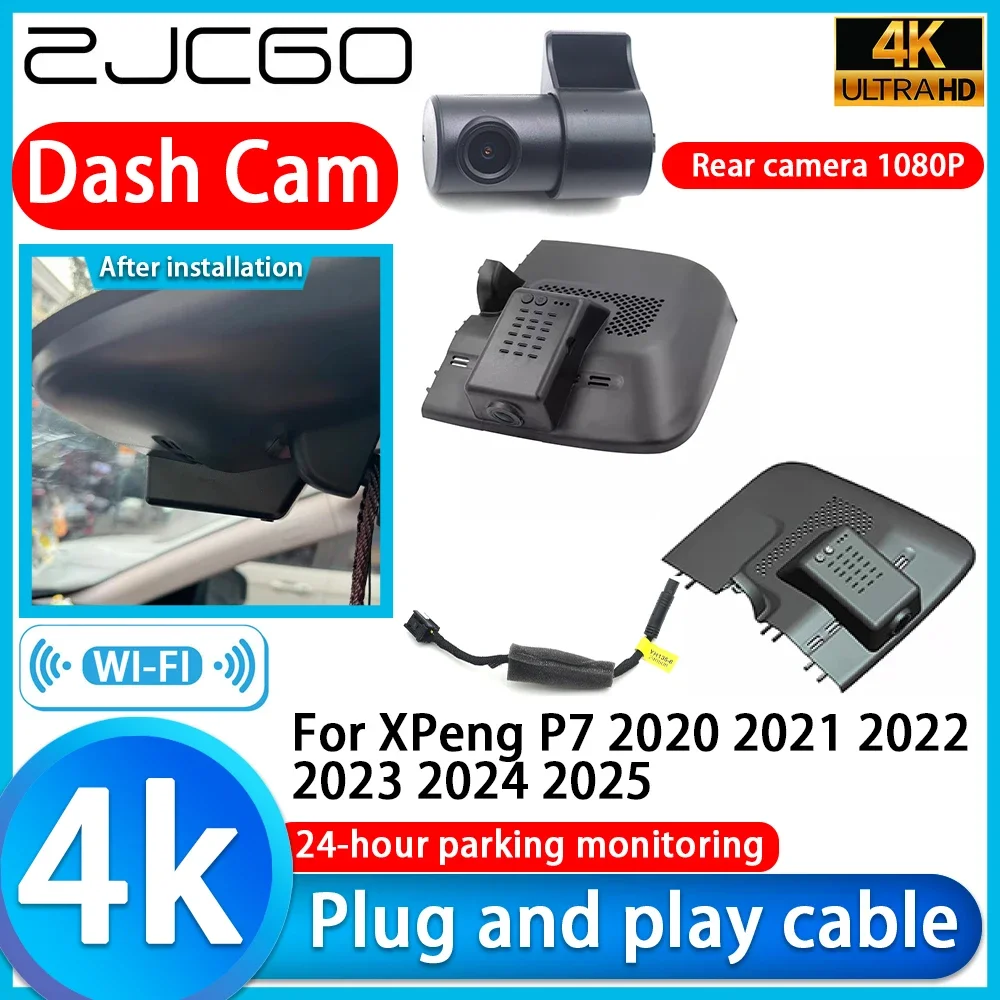 

ZJCGO Video Recorder 4K UHD Plug and Play Car DVR Dash Cam for XPeng P7 2020 2021 2022 2023 2024 2025