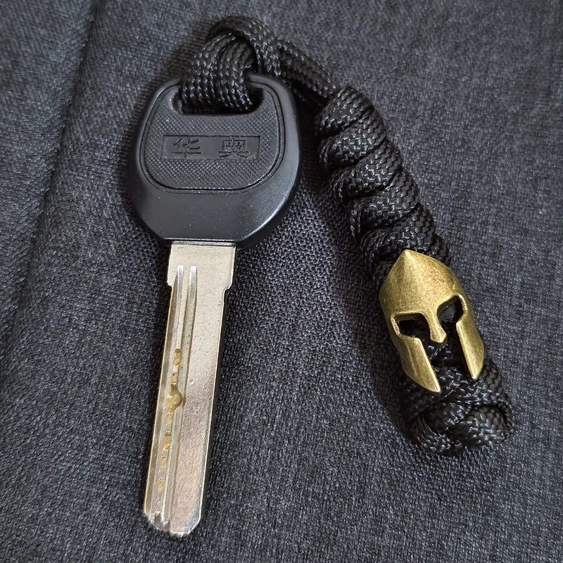 Spartan Warrior Lanyard Keychain Accessories Woven Survival Paracord Rope Knife Car Key Keyring Handmade