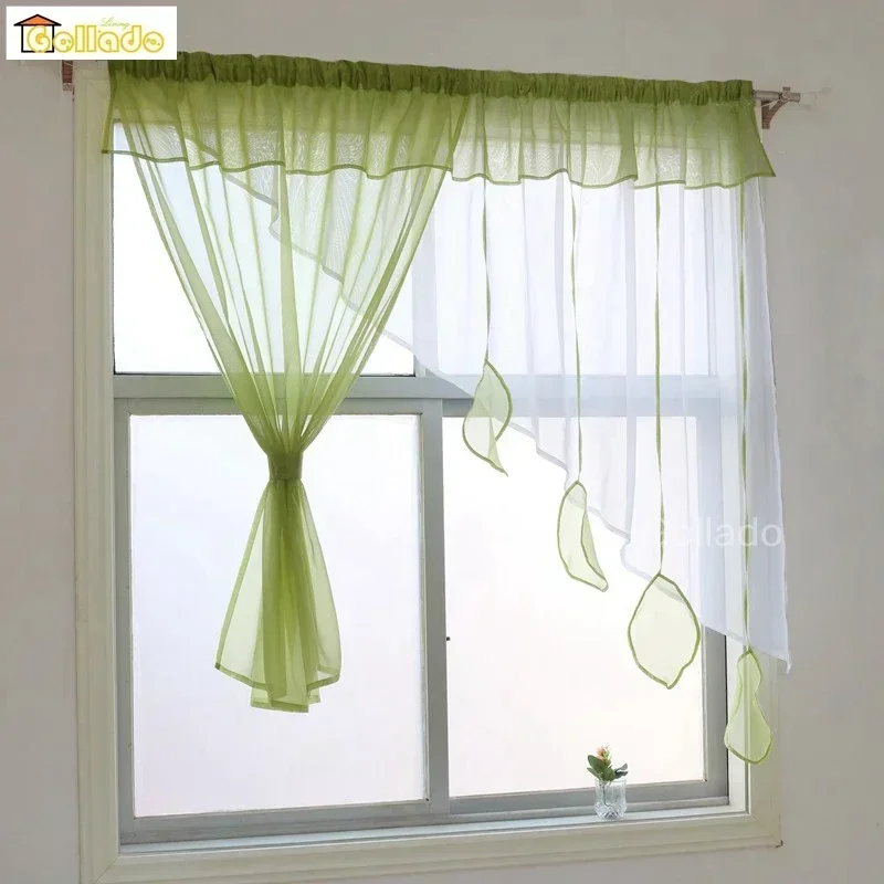 QN1903 Fashion Irregular Design With Pendant Excellent Tulle Window Curtain For Livingroom Kitchen Balcony  1PCS