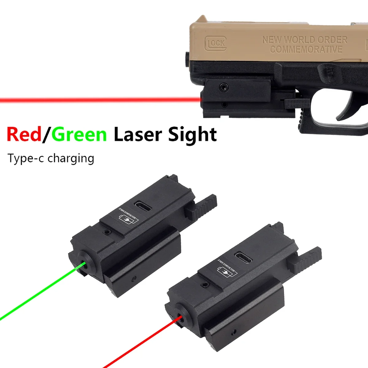 

Green Red Dot Laser Sight USB Charging Laser Pointer Shooting Sights For 11mm 20mm Rail Airsoft Glock 17 19 Pistol Rifle Hunting