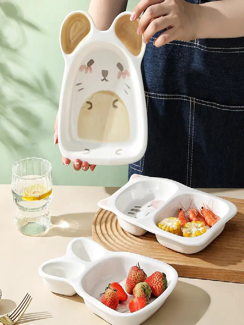 creative-cerc-underglaze-dinner-plate-children's-food-tray-cute-breakfast-plate-supplementary-food-plate-cartoon-cutlery