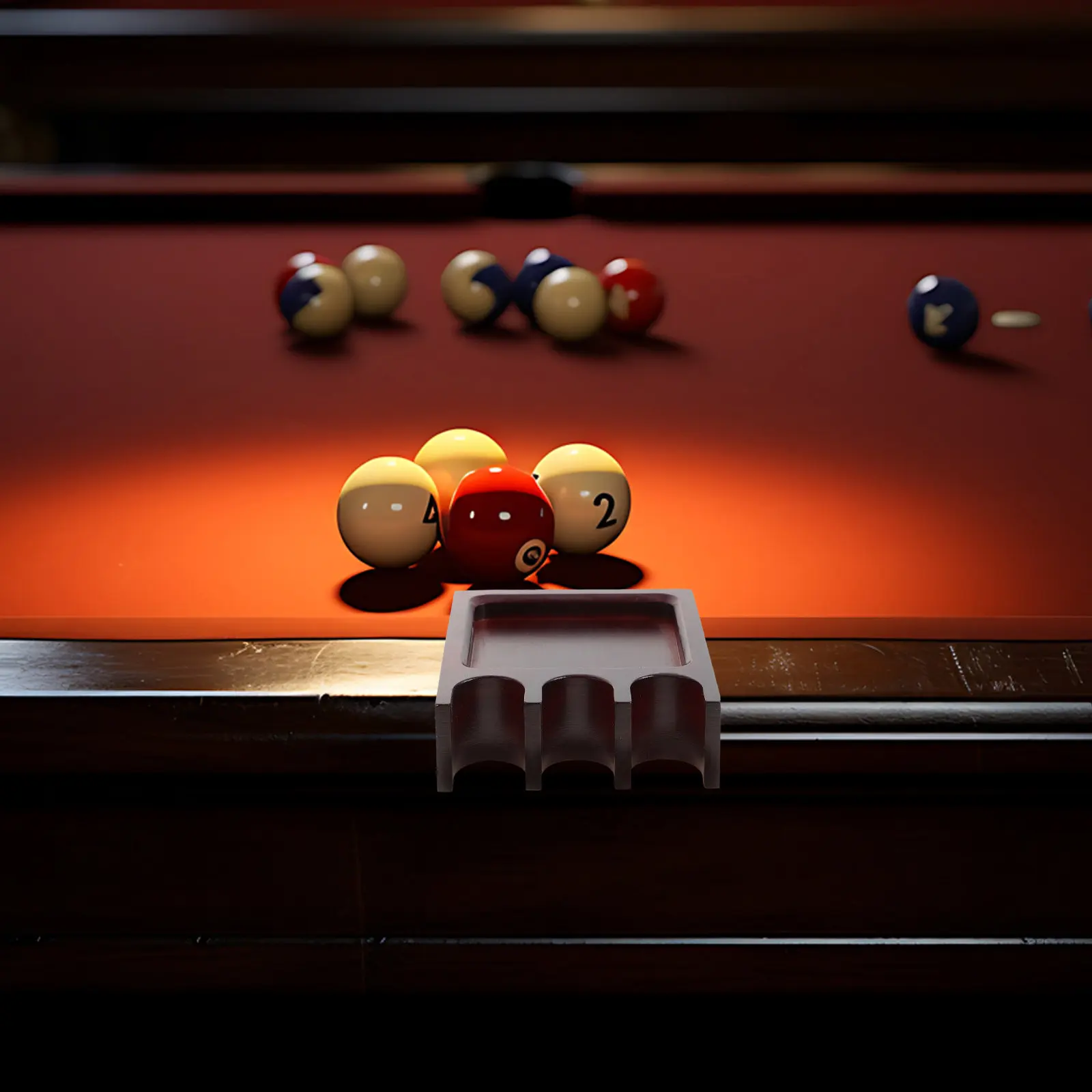 3 Holes Wooden Pool Cue Holder Portable Tabletop Rack Organizer for Billiard Accessories Storage Stand Rack for Billiard