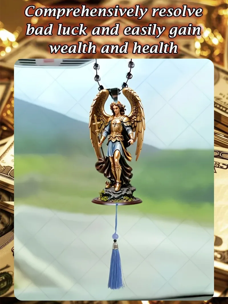 

Кулон «Ангел Рыцарь-хранитель», акриловый автомобильный подвесной шарм на удачу, модные защитные длинные ожерелья «Ангел-хранитель», лучший подарок