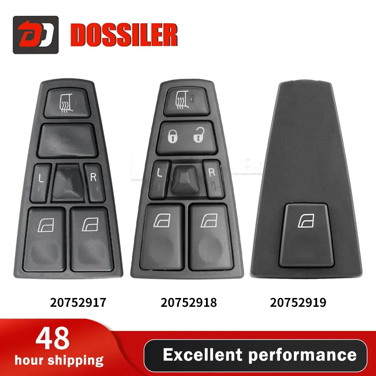 

20752917 Dossiler Front Left Driver Side Window Control Switch Lifter Button with Manual LockFor Volvo Truck FM12 FH12 Auto
