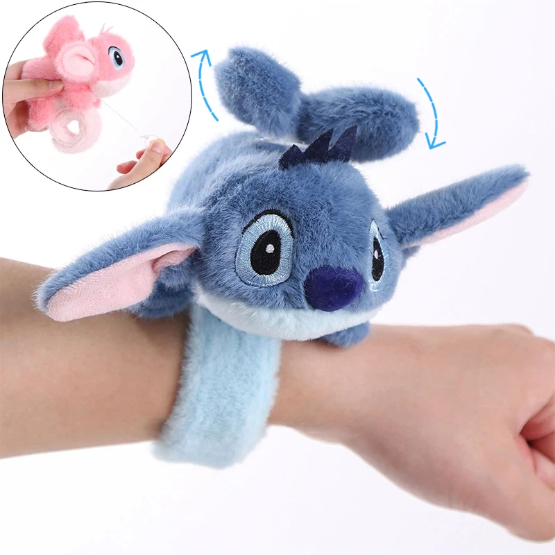 

Браслет Disney Angel Stitch, игрушка, милый мультяшный детский плюшевый браслет с застежкой в виде круга, аксессуары, подвижные крылья, рождественский подарок