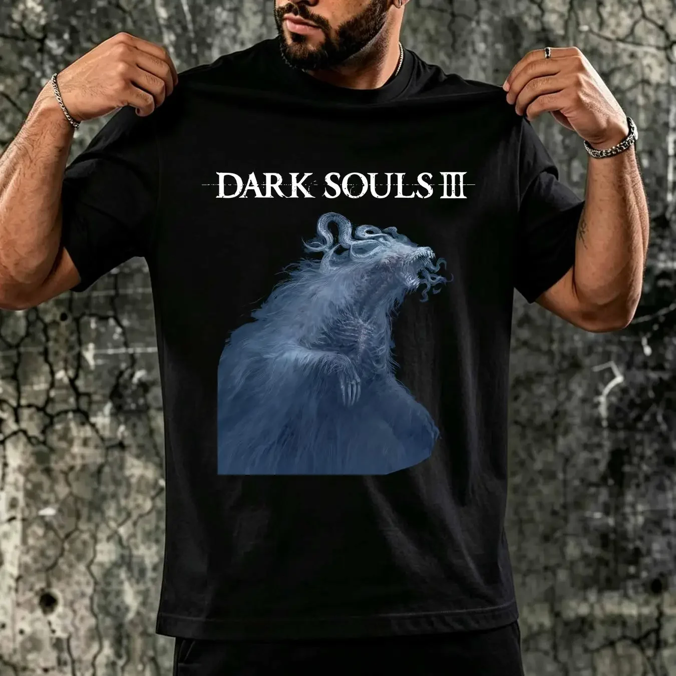 washed T Shirt Dark Souls 3 Lootwear Exclusive Video Game Promo Size Medium vintage Washed Top For Everyday Wear fashion