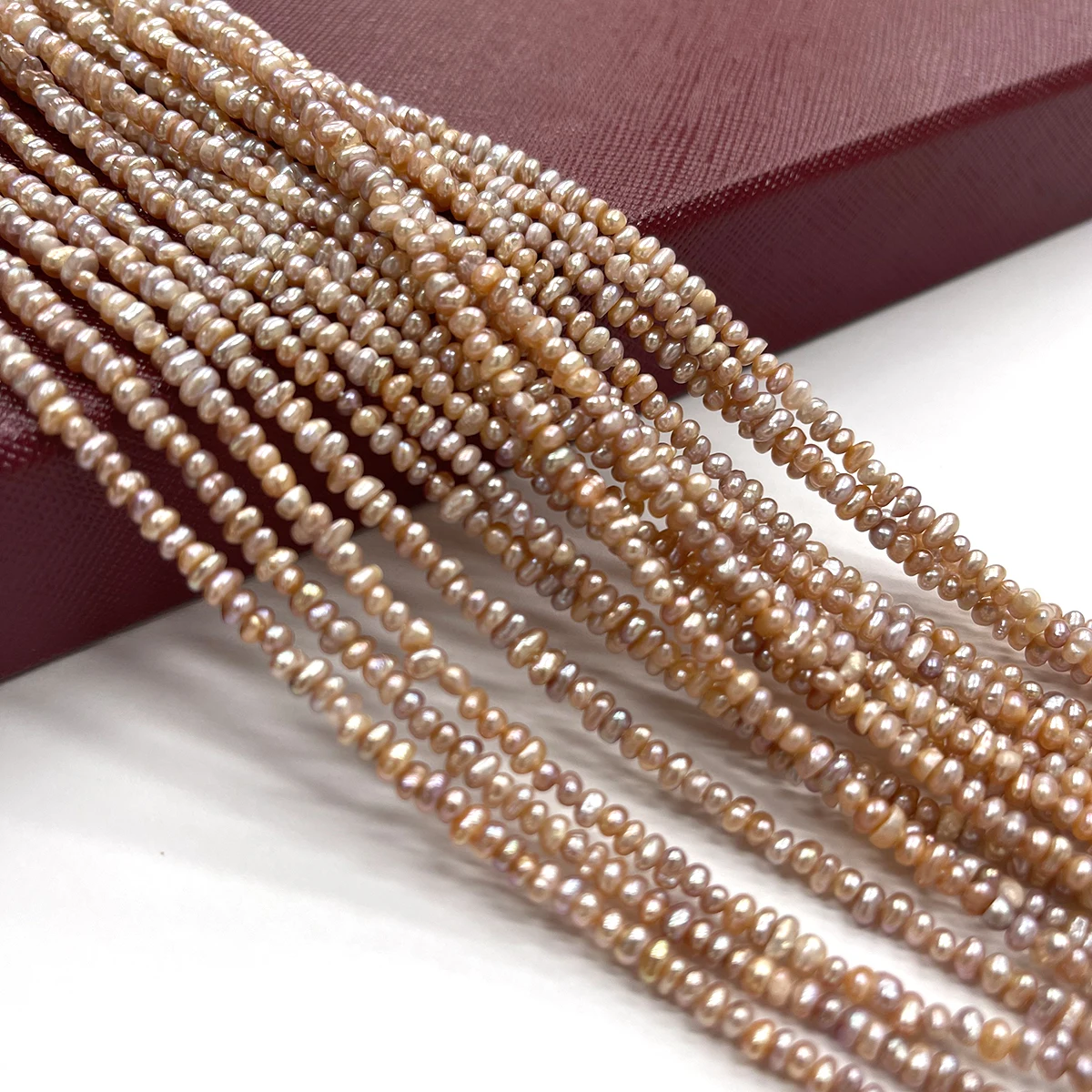 3-4mm Natural Freshwater Pearls Beading Colors Purple Orange Oblate Mini Pearl Beads for Jewelry Making DIY Necklace Accessories