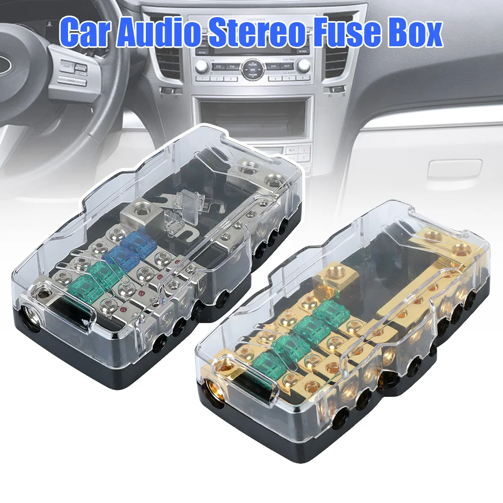 

12V-24V For Car RV Camper Multi-functional LED Car Audio Stereo Fuse Holder Distribution Fuses Box Block for Power Splitting