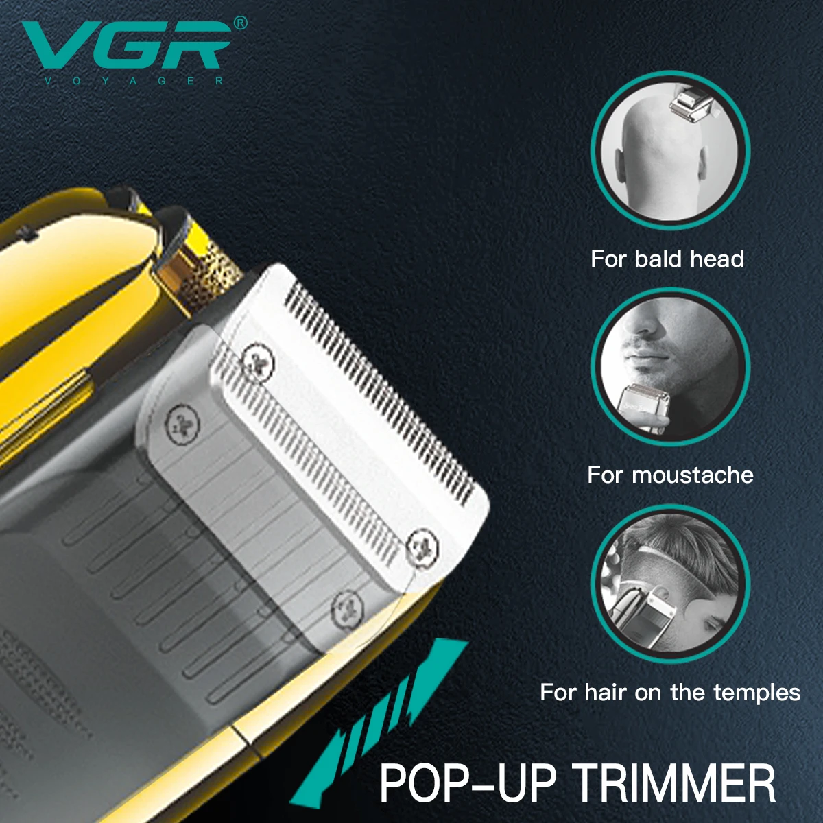 VGR Shaver Professional Razor Electric Reciprocating Shaving Machine Portable Trimmer Digital Display Mini Shaver for Men V-332
