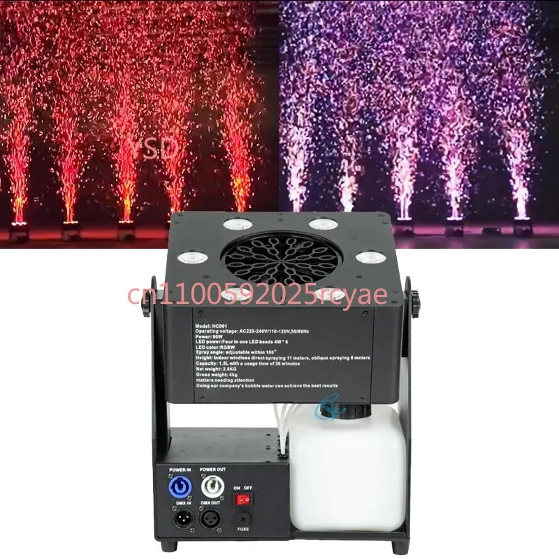 Mini LED Bubble Machine - 6x4W RGBW, DMX512 & Remote Control, for Concert, Party, Stage, DJ Disco Bar