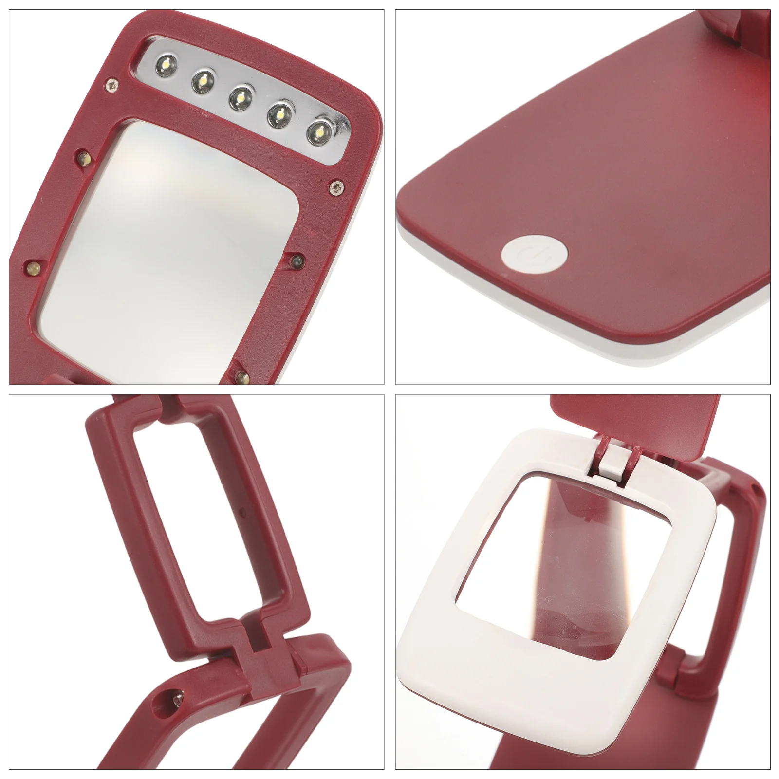 

Portable Foldable LED Magnifying Lamp Desk Reading Magnifier Light Practical for Sewing Crochet Beading Repair