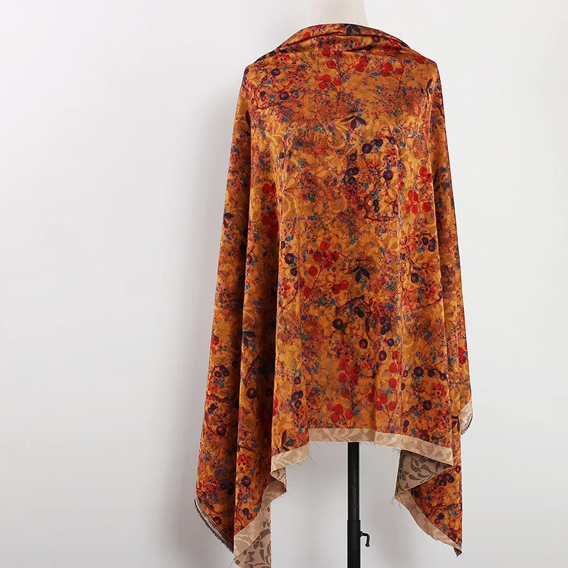 1m Tkanina w kwiatowy wzór, imitacja włóczki Xiangyun, miękka tkanina na bluzki, sukienki, cheongsam, koszule, do szycia DIY, lekka tkanina