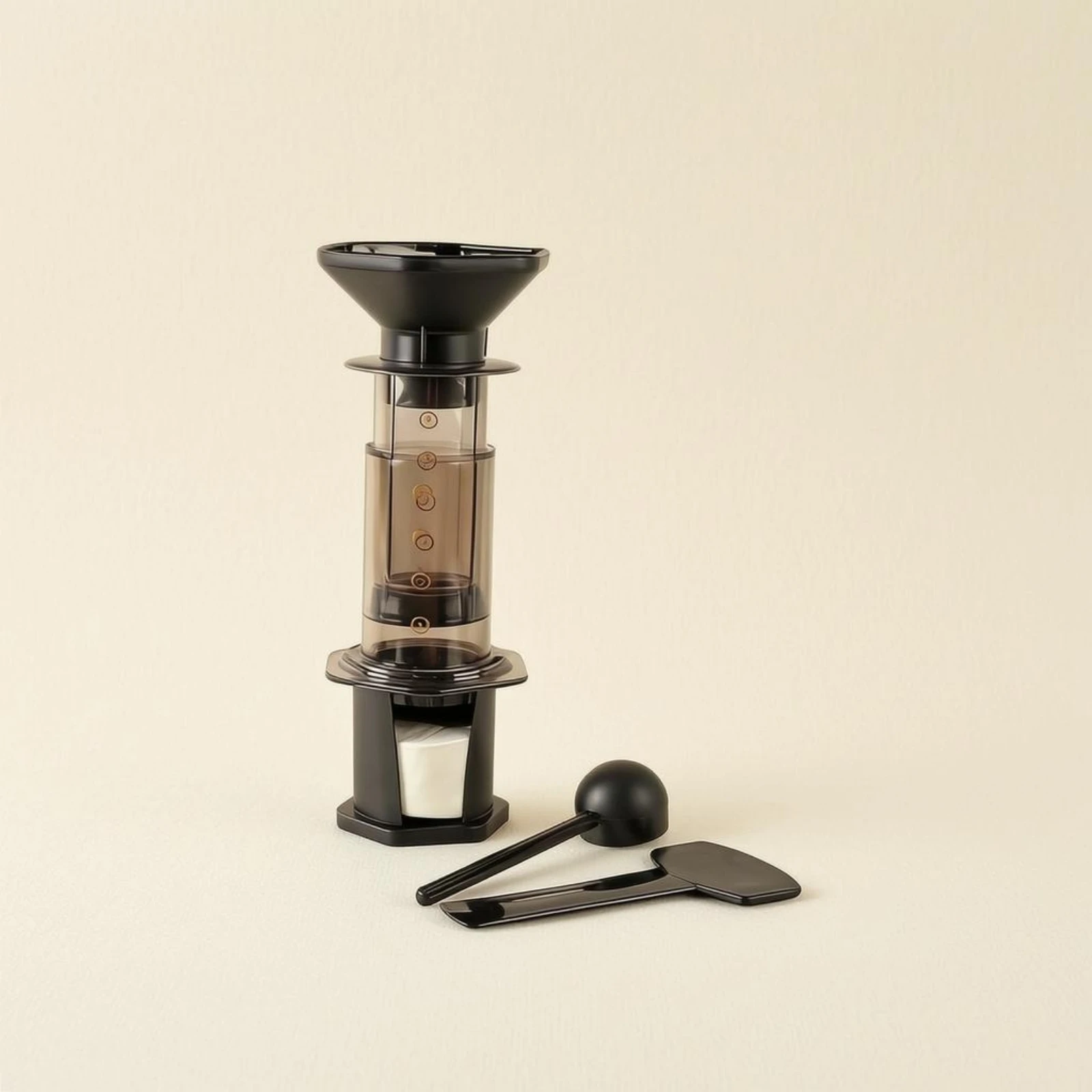 Manual Coffee Brewer Clear-and-Black Transparent Coffee Brewer Brew Gear Compact Kitchen Appliance Gold Step Numbers view 4