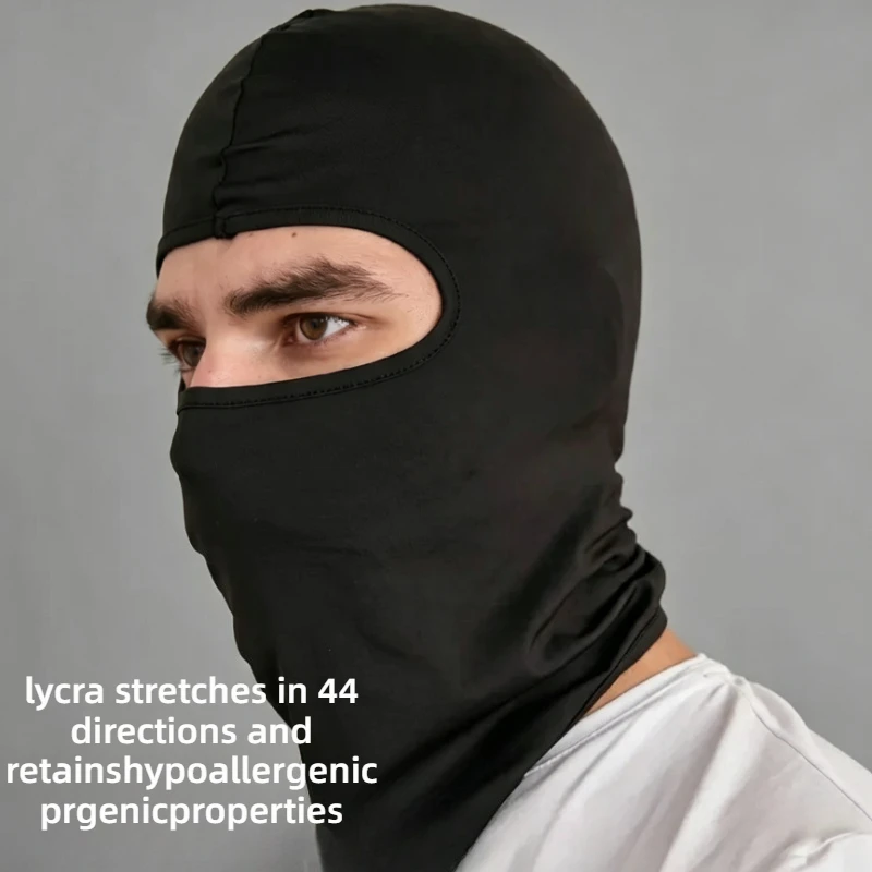 1pc Sports Lycra Elastic Close Fitting Breathable Cycling Mask Headband Inner Sunscreen Balaclava Hat Windproof Sweat Absorbing