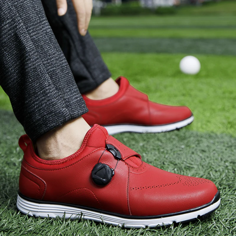 Men's Leather Golf Shoes High Quality Waterproof Non-slip Sports Golf Men Sneakers Comfortable Outdoor Golf Training Footwear