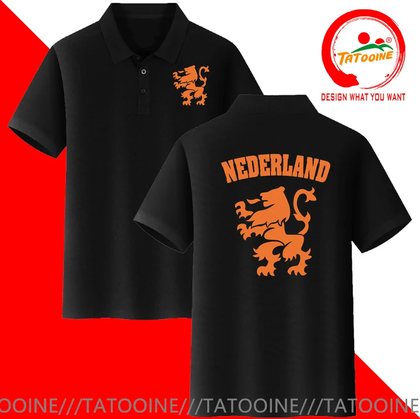 Netherlands National Flag Polo Shirt Nederland Orange Dutch Lion Soccer National Emblem Polo T Shirt Stylish Fashion Polo Shirts