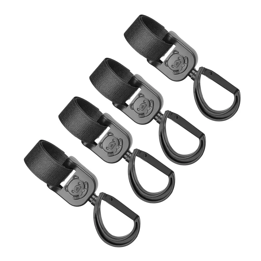

4Pcs 360Degree Rotation Hooks ABS Material Lightweight Portable Stroller Crib Grocery Travel Camping Hooks Storage