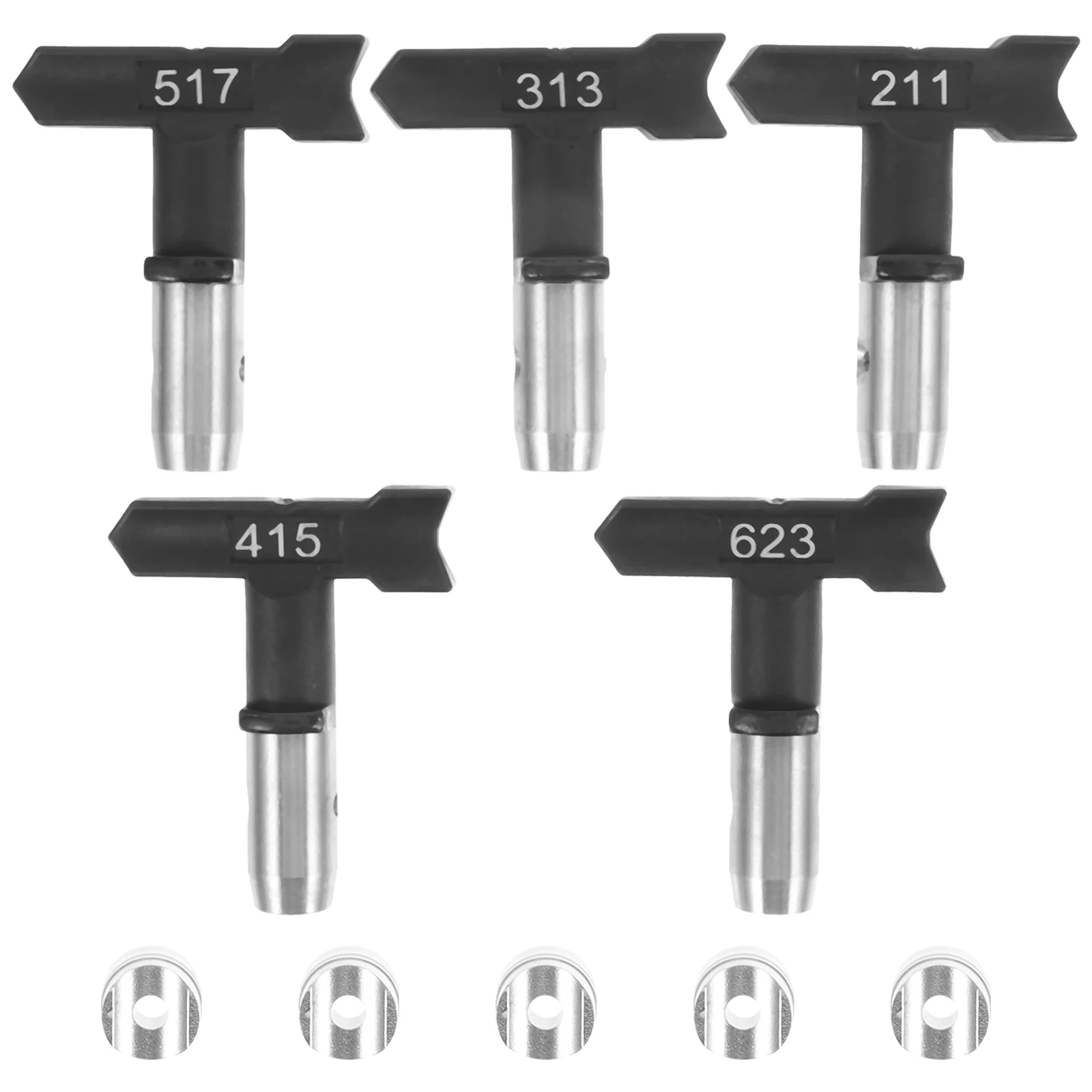 

5pcs Nozzle Gun Airless Paint Sprayers Tips 211 313 415 517 623 Latex Coating Spray Painting Accessories