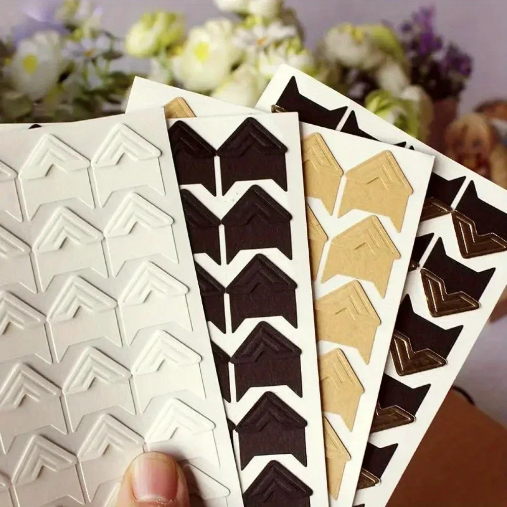 24 Pcs/Lot 1 Sheets DIY Vintage Corner Kraft Paper Stickers For Photo Album Frame Decoration Scrapbooking Picture Protect Decor