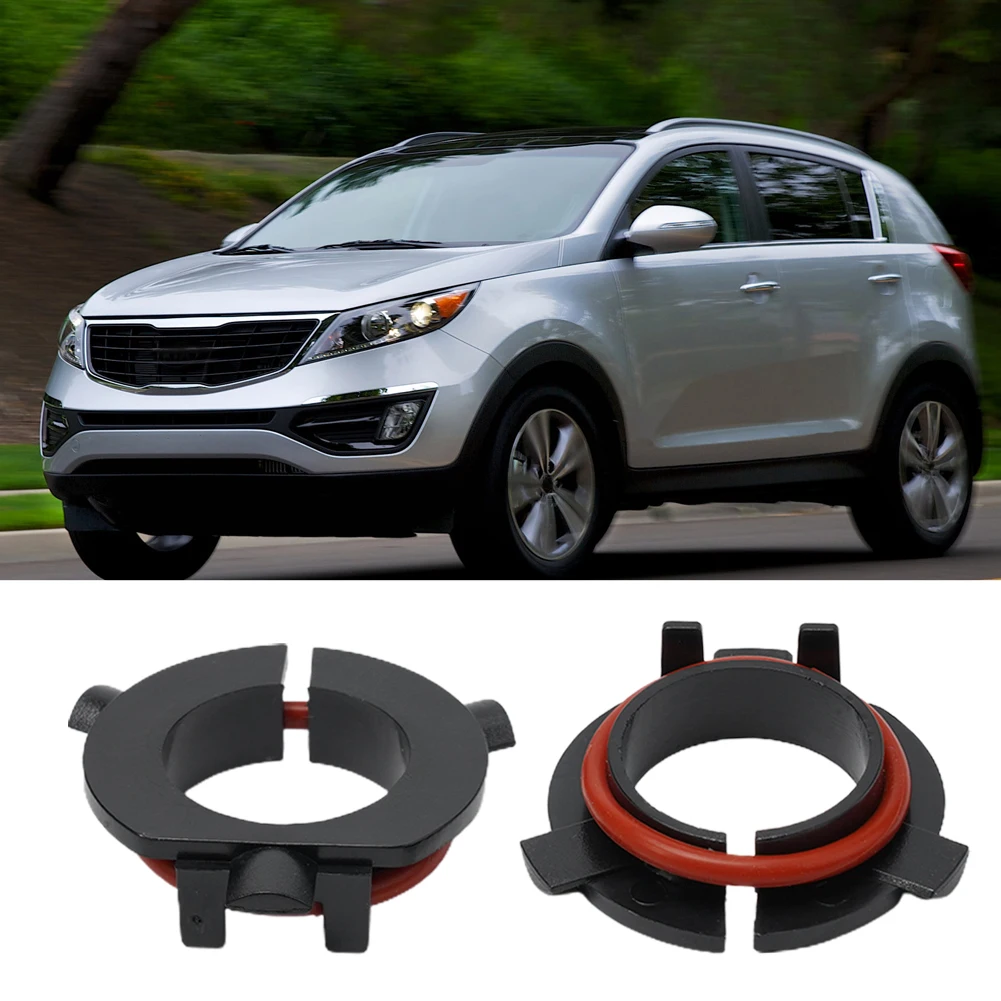 

2pcs H7 Headlight Adapters Plastic Black LED Halogen For Hyundai Sonata QASHQAI For Kia Sportage K3 K4 K5 Sorento Grand SantaFe