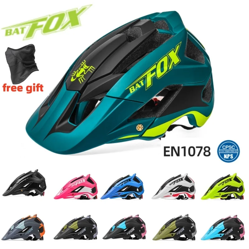 

BATFOX MTB Bike Bicycle Helmet Man Porous Breathable Comfortable Mountain Cycling Helmet Wtih Cycling Mask