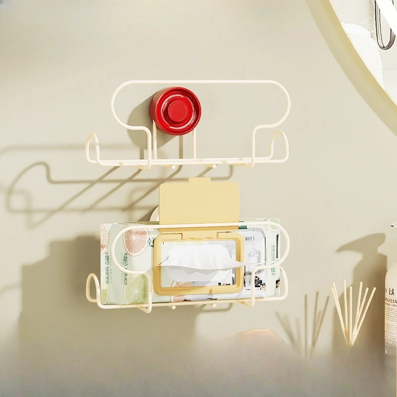 Bathroom tissue holder, toilet paper box storage rack, no-drill toilet wet wipes for bathroom wall-mounted