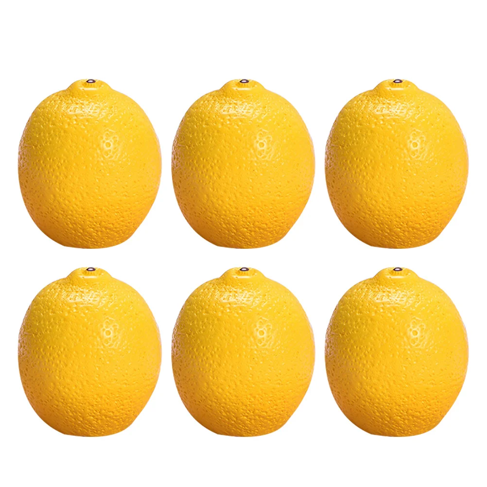 6 قطعة نماذج الليمون الاصطناعية الصغيرة الراتنج وهمية مصغرة الفواكه لديكور المنزل الاطفال تعلم سطح المكتب محور صور الدعامة