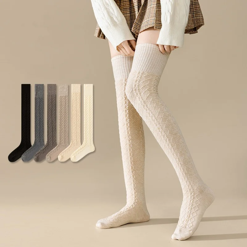 1/3/5 Pares de Calcetines Térmicos de Invierno para Mujer, Calcetines Altos hasta el Muslo de Mezcla de Lana, Calcetines Cálidos Tejidos por Encima de la Rodilla, Calcetines de Moda para Botas hasta la Rodilla que Estilizan la Figura