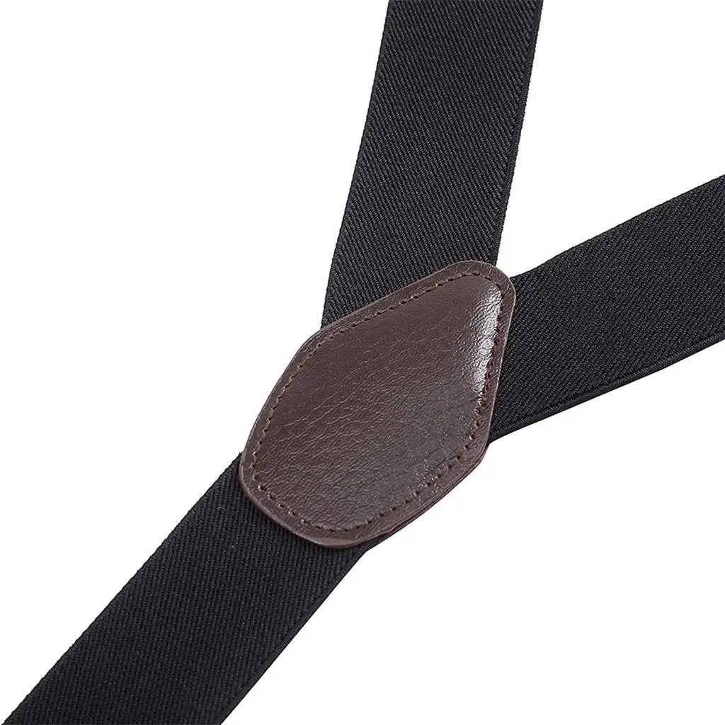 

Men'Back Wide Button End Elastic Adjustable Suspenders for Men Dress Big and Tuxedo Suspenders