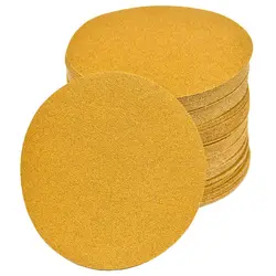 100pcs 6-Inch No-Hole Hook and Loop Sanding Discs 80-Grit Random Orbital Sandpaper for Automotive and Woodworking