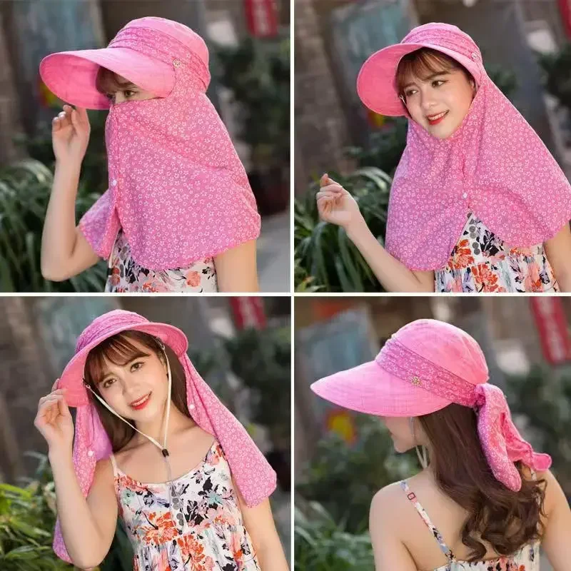 

2025 летние женские спортивные солнцезащитные кепки на открытом воздухе, солнечная УФ-защита на 360 градусов, съемная солнцезащитная кепка для шеи, лица, головы