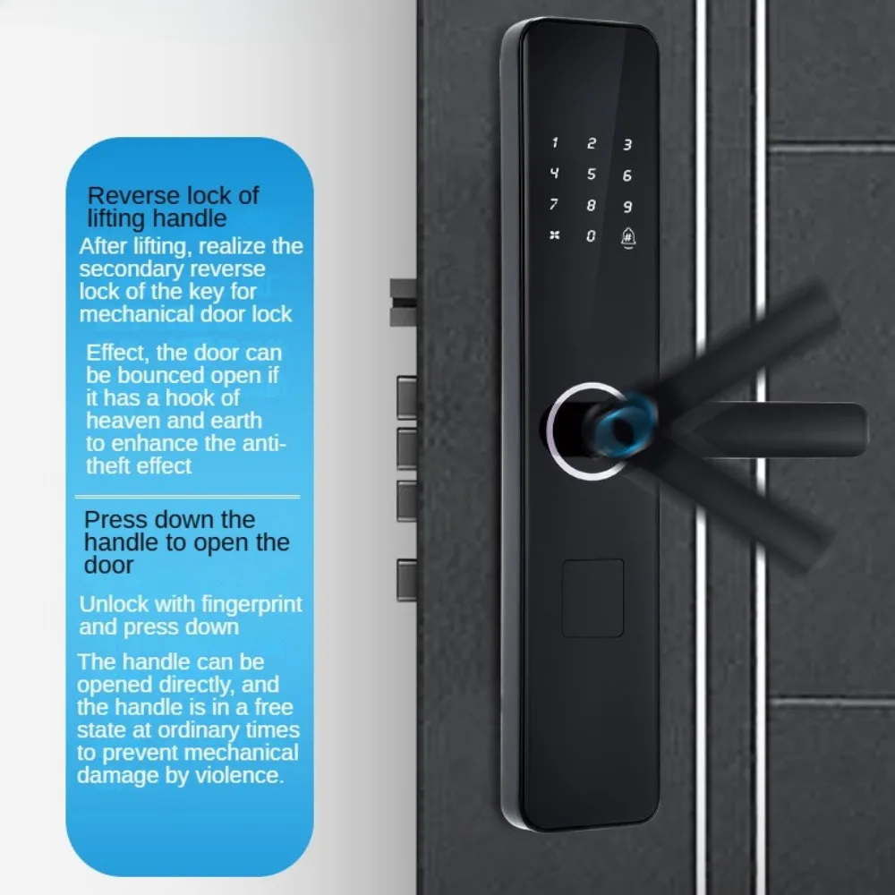 Imagem -05 - Versão Inglesa Graffiti Fingerprint Lock Tuya Smart Lock Senha de Bloqueio com Corpo para Apartamentos