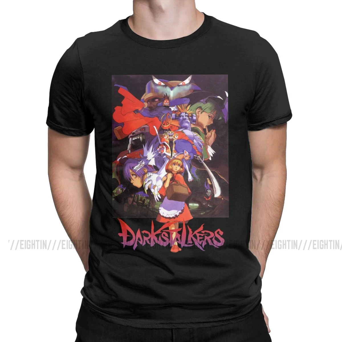 Darkstalkers Vampire Savior T Shirts Men Cotton T-Shirts Morrigan