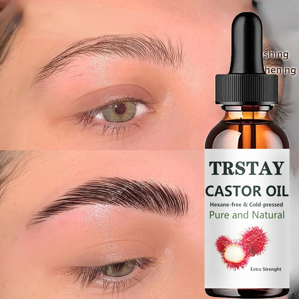 TRSTAY Eyelash Eyebrow Growth Oil Brow Essential Oils Essence Anti Alopecia Castor Oil Organic 100% Pure