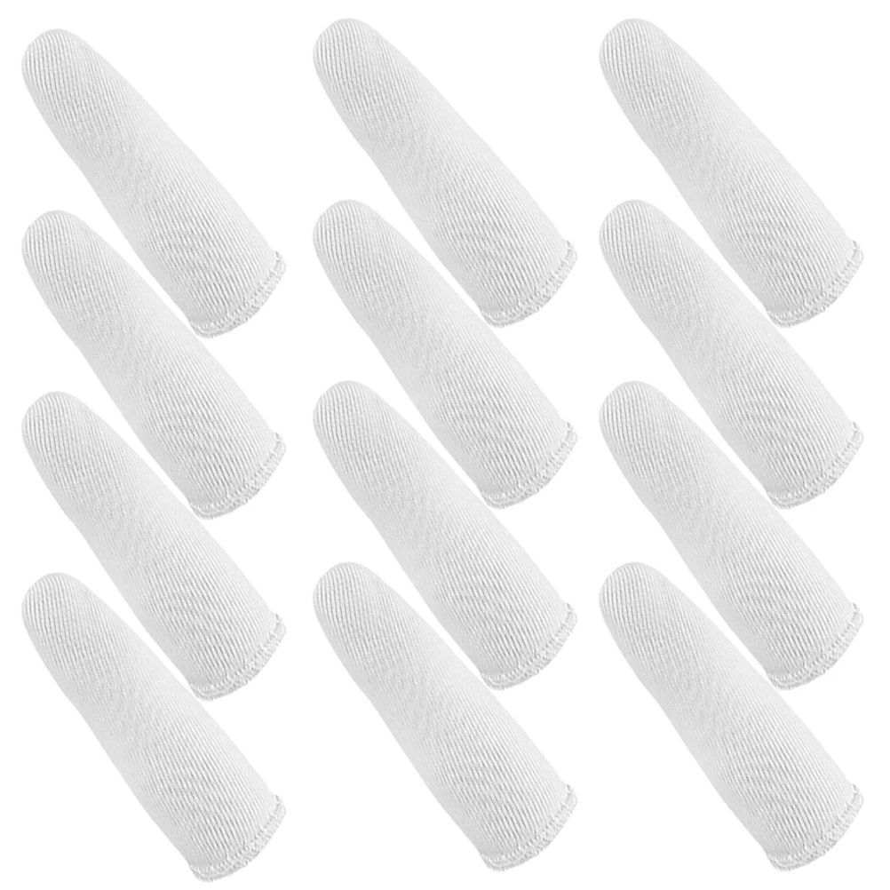 

60 Pcs Finger Cots Pure Cotton Soft Breathable Fingertip Covers Thumb Protector Anti Slip Wear Resistant Labor Protective