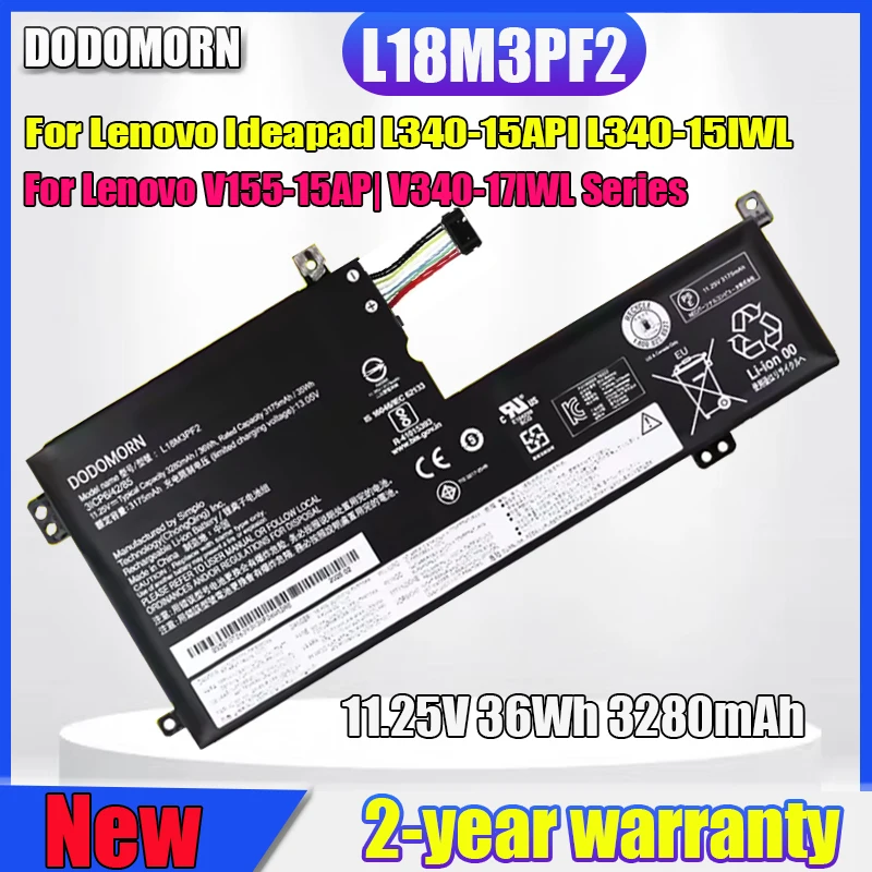 

DODOMOR L18M3PF2 Laptop Battery V155-15AP IV340-17lWL L340-15AP IL340-15IWL L340-17API L340-17IWL L340-15API Series L18C3PF2