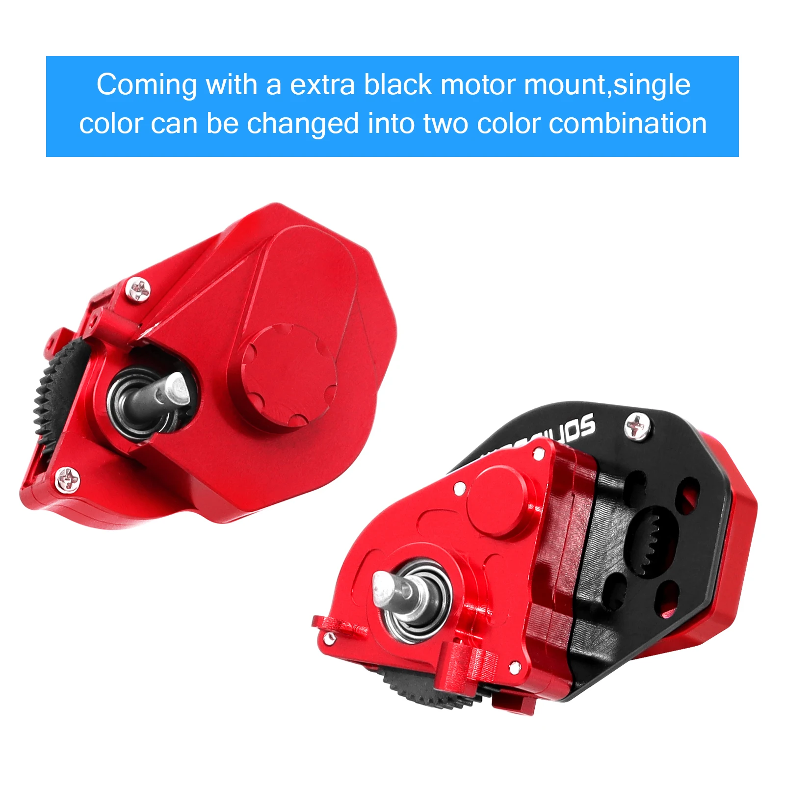 Metal Transmission Gearbox Aluminum Alloy Full Metal Transmission Assembled Gearbox Professional for Axial SCX24 1/24 RC Crawler