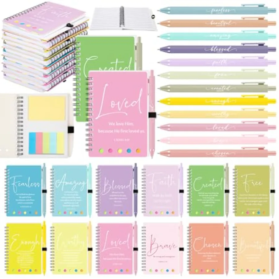 

Sets/ Pcs Christian Mothers Day Birthday Gifts Bulk Inspirational Prayer Journal Christian Scripture Notebook with Bible Pen Re