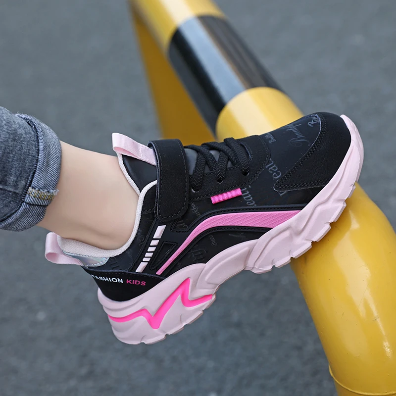 Mädchen-Turnschuhe, modisch, rutschfest, lässig, flach, Laufschuhe für Schüler, Kinder, Outdoor-Sport, Wanderschuhe, Größe 28–39 – Detail 9
