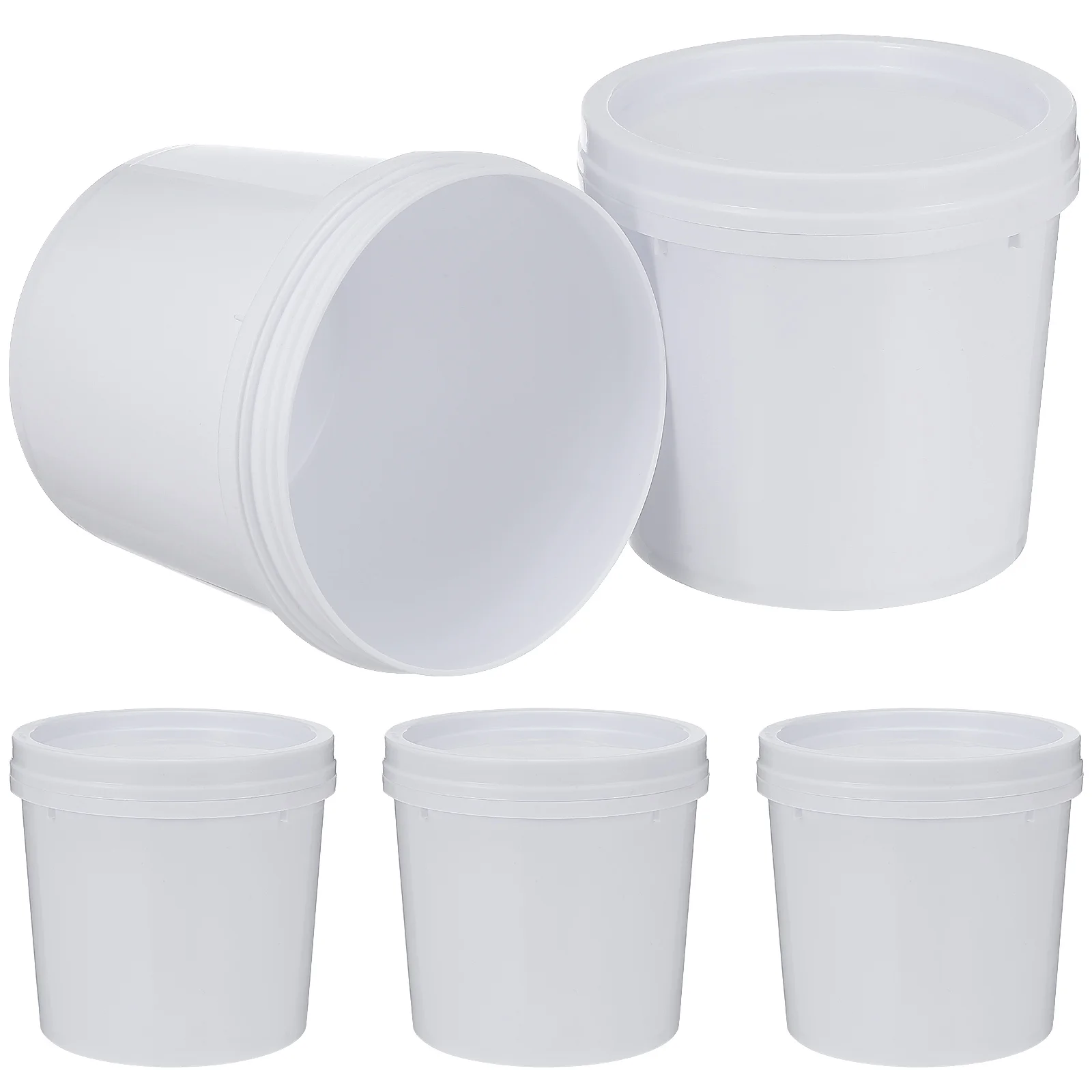 

5 Pcs Plastic Barrel Sand Storage Bucket Empty Thickened Paint Portable Small Gardening Water