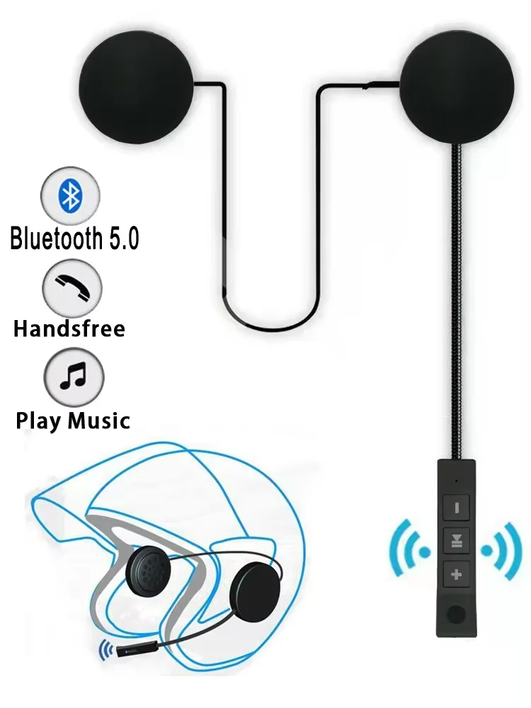 AliExpress Bluetooth Motorcycle Helmet Headset BT5.0 Wireless Riding Headphone Anti-interference Motor Bike Handsfree Helmet Headsets