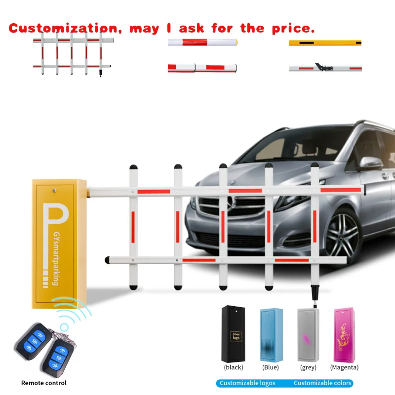 

custom.XGY Car Parking Equipment Barrier Remote Control Automatic Fence Barrier Gate With 1~5m Fencing Telescopic Arm D