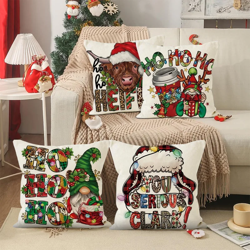 

Christmas Throw Pillow Covers 45x45cm Set of 4 Christmas Pillowcases Tree Cushion Pillow Cases Soft Square Holiday Pillowcase