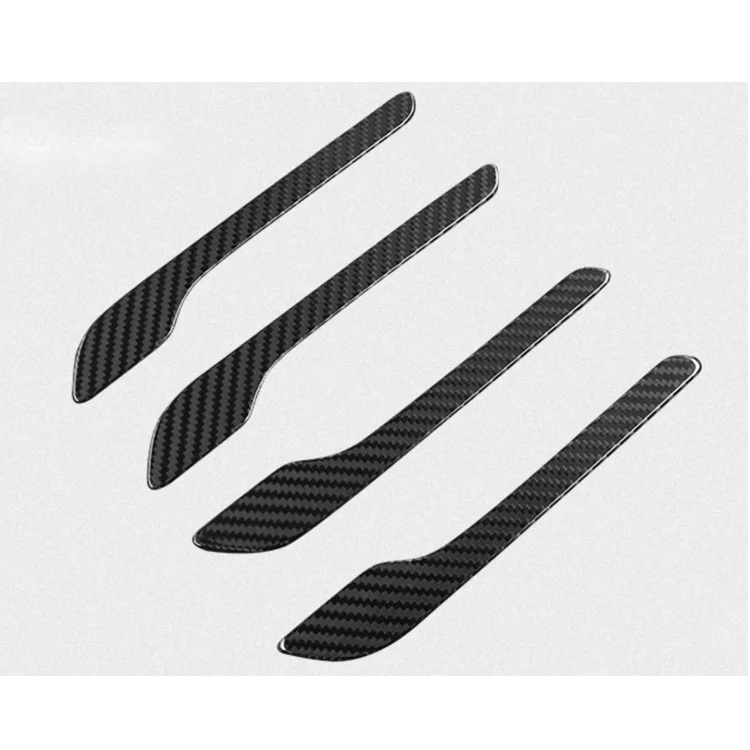 real carbon fiber glossy/matte black outer door handle cover for tesla model 3 handle trim stickers