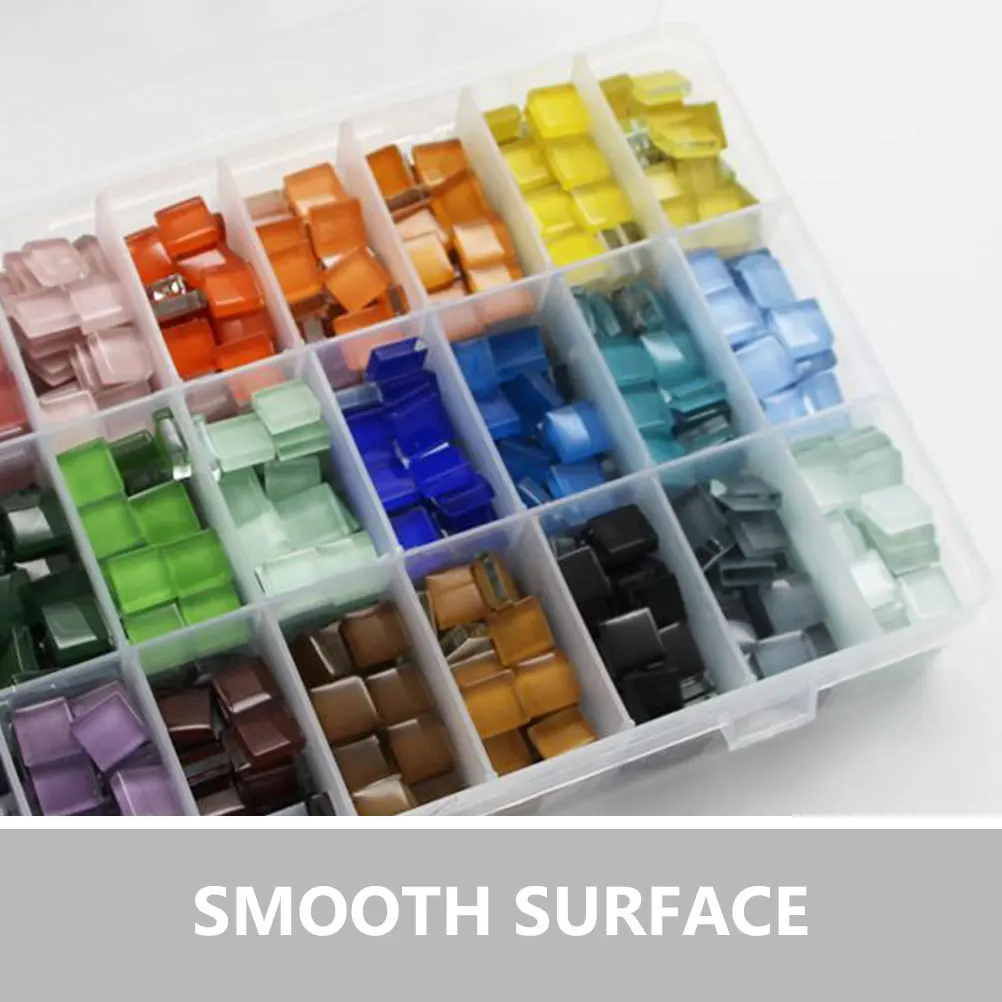 

1Set Sturdy Smooth Surface Wearresistant Glass Mosaic Tiles Crafts Glass Tiles Stones DIY Tile Color Small Tile
