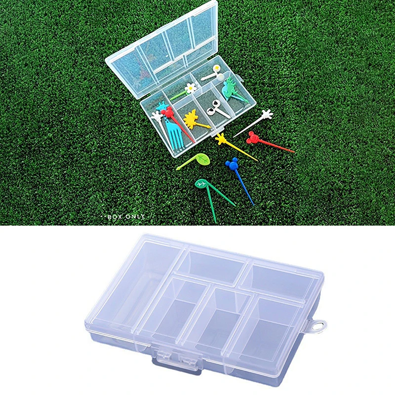 6 Slots Empty Container Fruit Fork Storage Box Jewelry Tool Box Storage Box Beads Jewelry Box Plastic Packaging Gift Earring Box