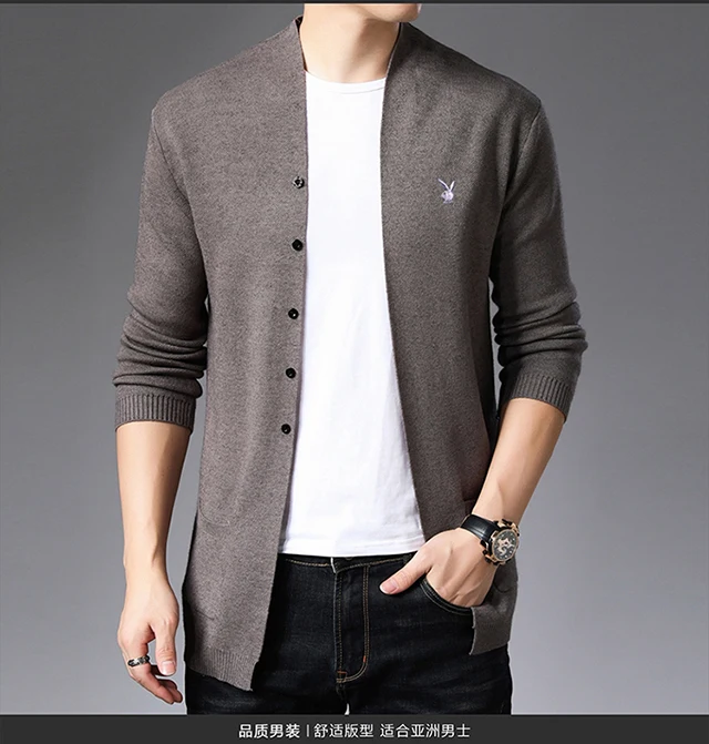 

2025 Autumn and Winter New V-neck Sweater Korean Version Slim Fit Cardigan Youth Knitwear Jacket Men's Sweater Trend