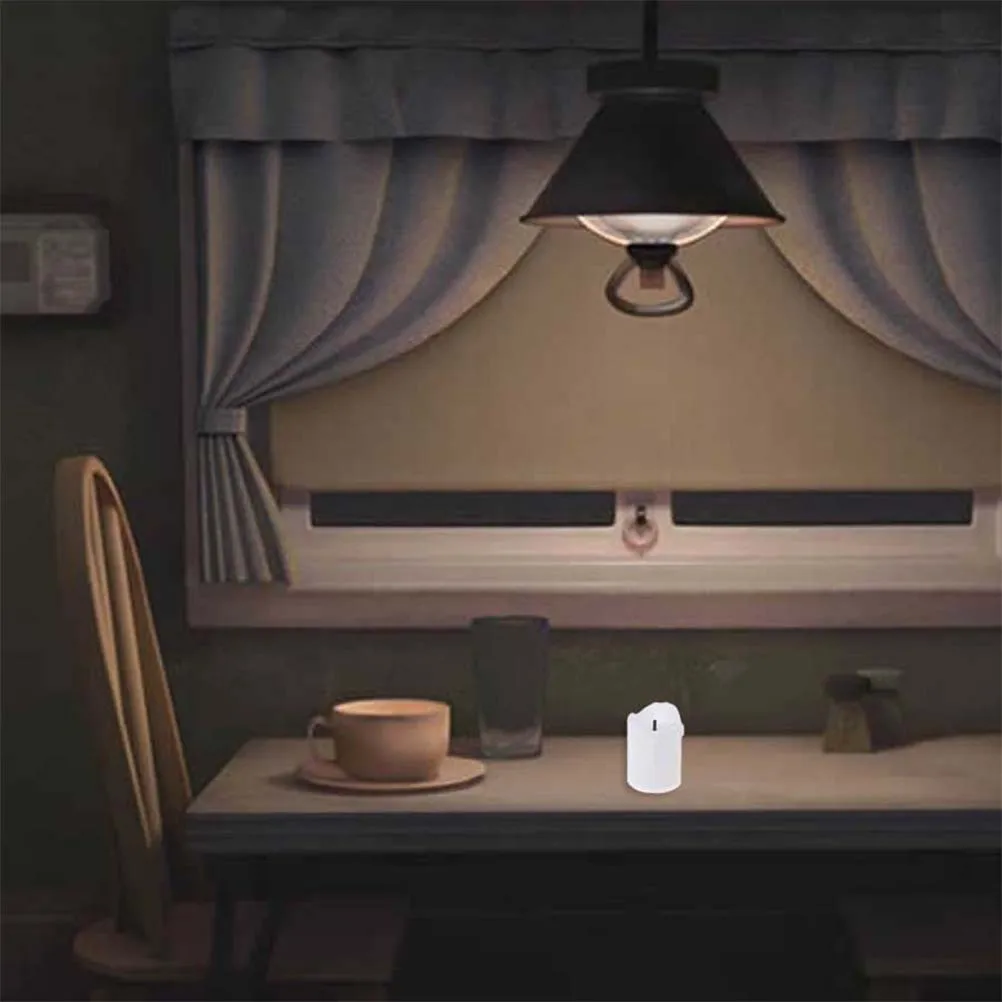 

10Pcs LED Decorative Flameless Candles Slim Drip Design Glowing Warm Yellow Light Realistic Flickering Lights for Home